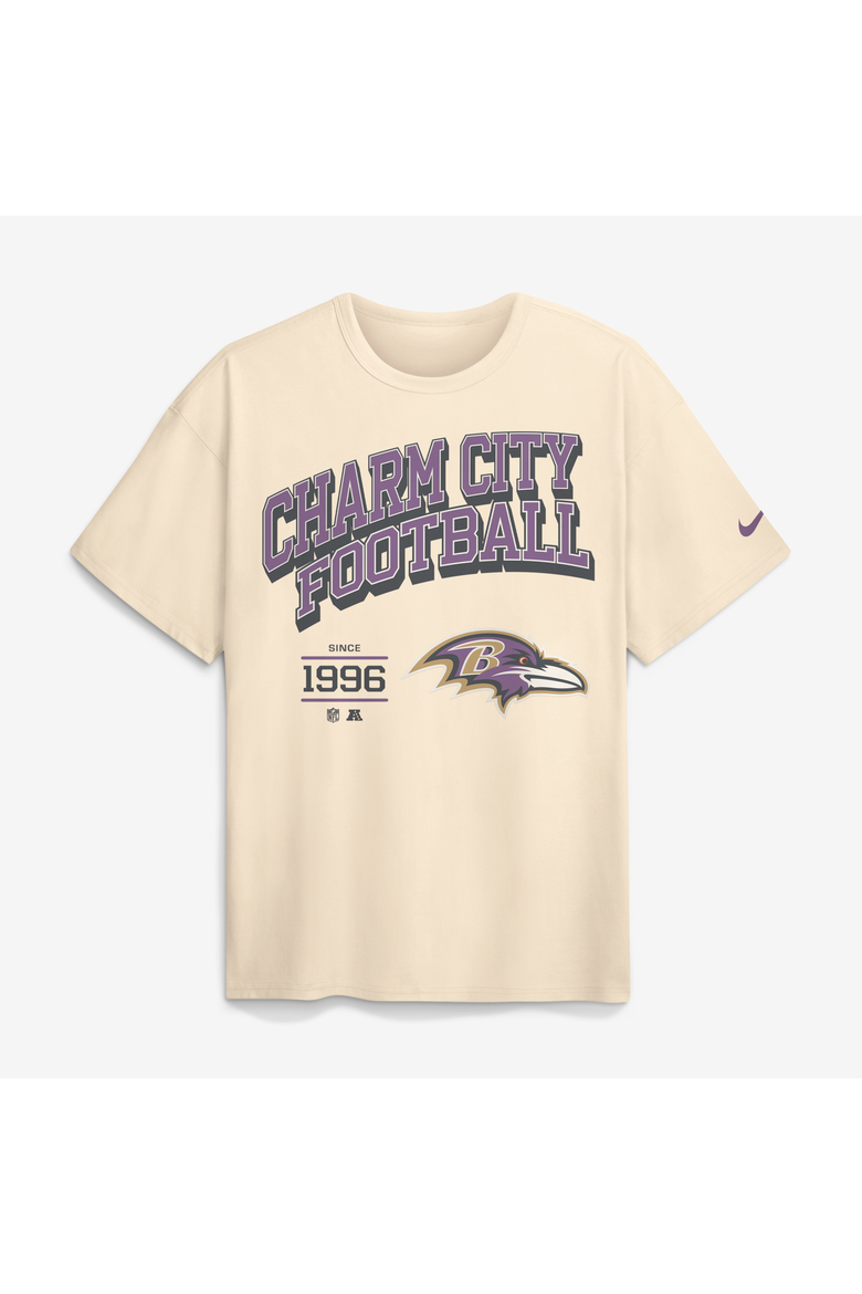 Men's Nike Natural Baltimore Ravens Vintage Mod Blown Away Max90 T-Shirt, Alternate, color, Natural
