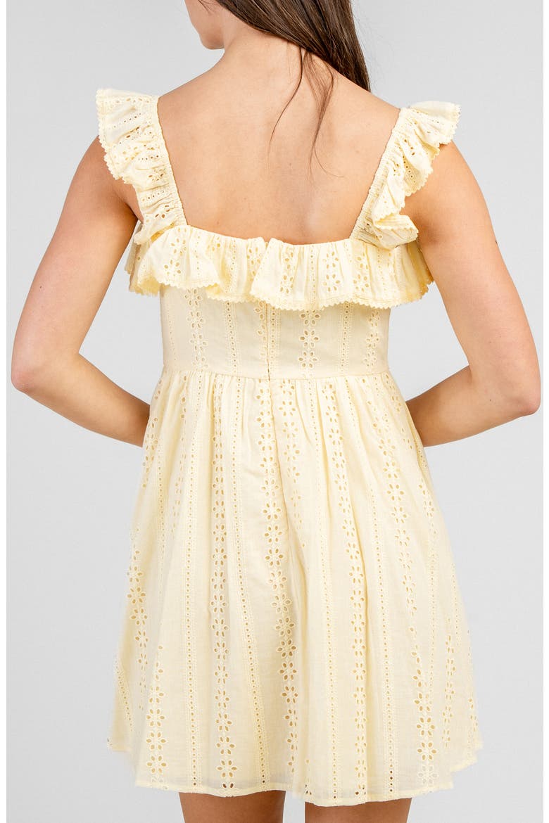Eyelet Lawn Short Dress, Alternate, color, YELLOW