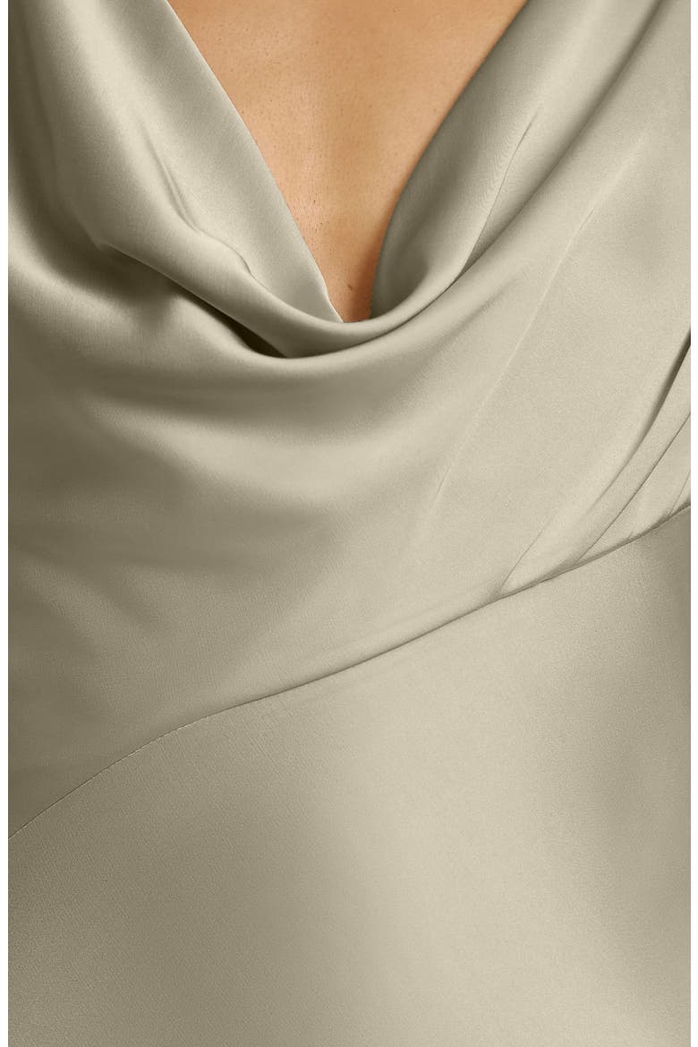 Luka Long Sleeve Satin Gown, Alternate, color, WILLOW