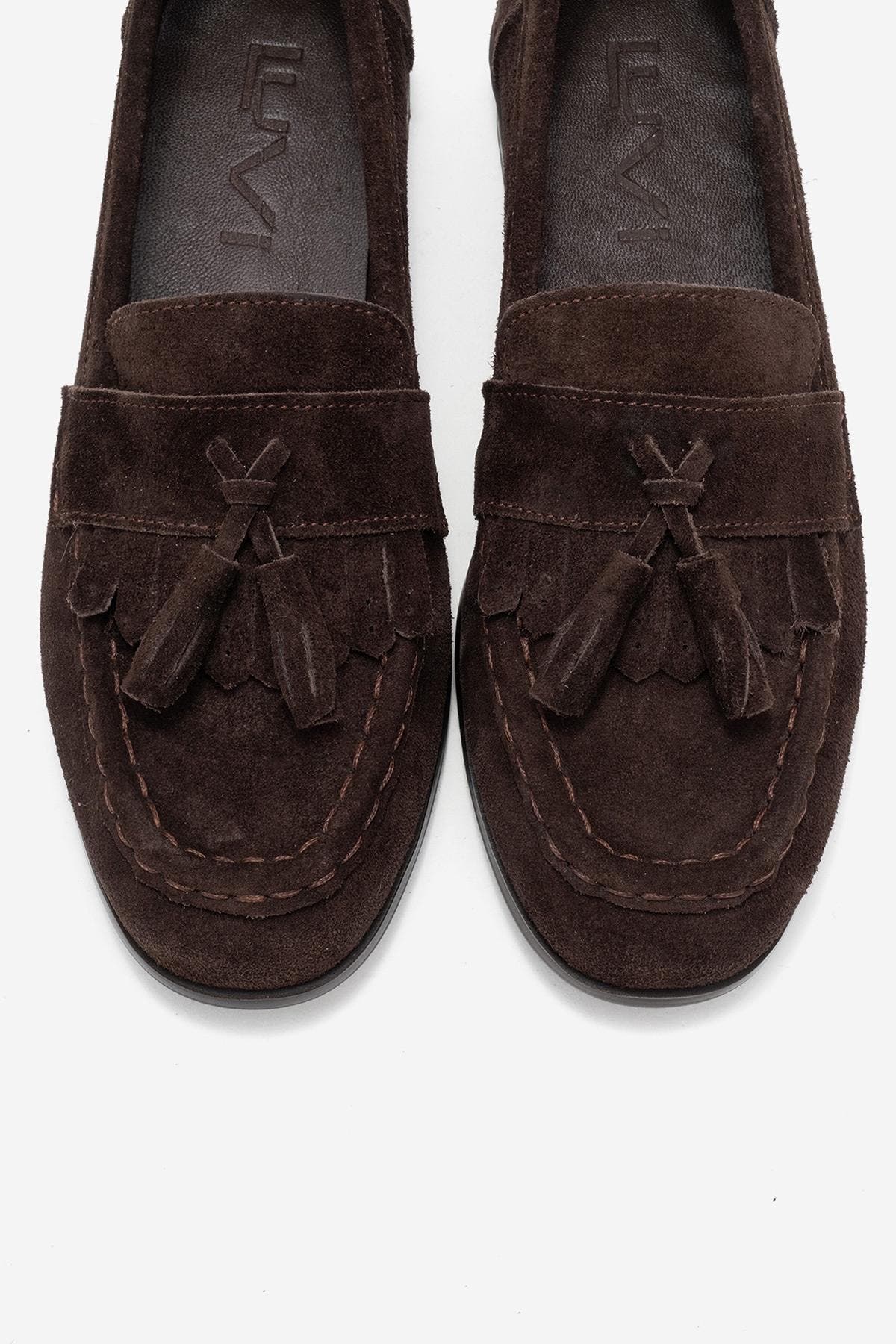 Lupen Leather Tassel Loafer, Alternate, color, Brown Suede