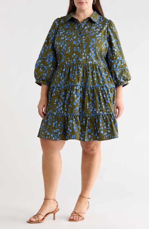 Solvay Floral Print Minidress (Plus)