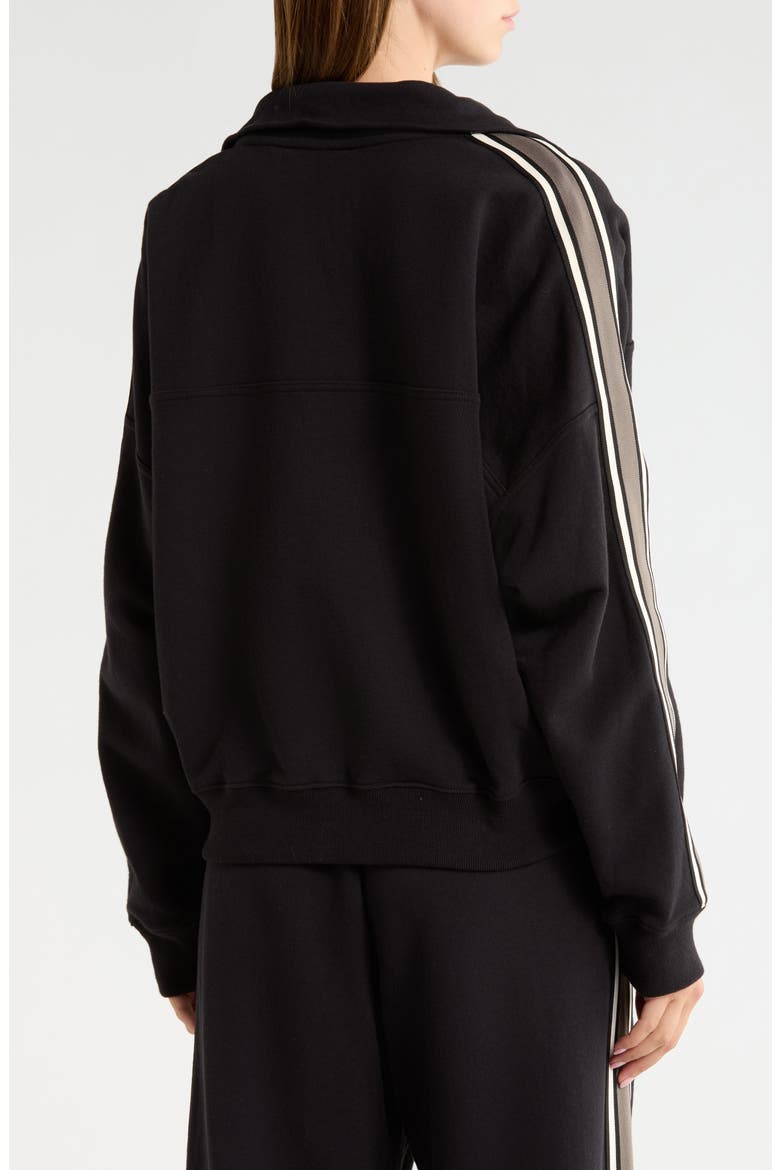 Goldie French Terry Quarter Zip Pullover, Alternate, color, BLACK/ LENTIL