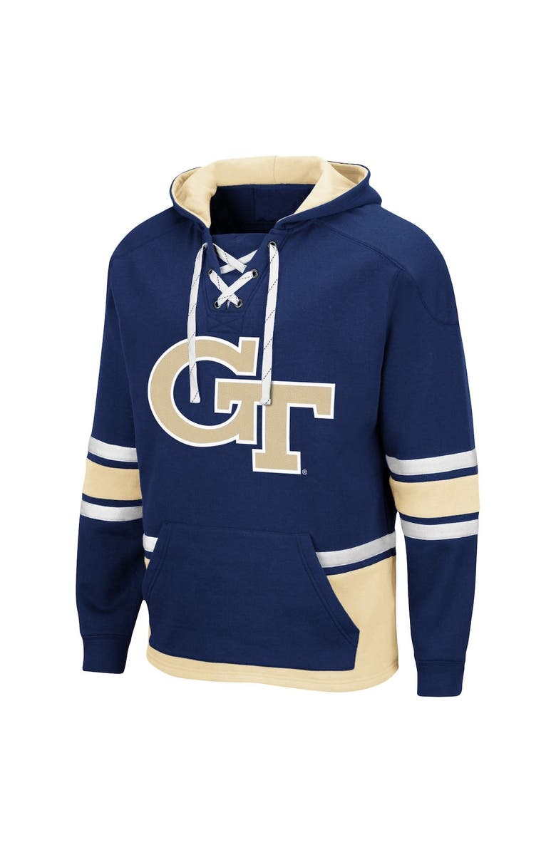 COLOSSEUM Men's Colosseum Navy Georgia Tech Yellow Jackets Lace Up 3.0 Pullover Hoodie, Alternate, color, 
