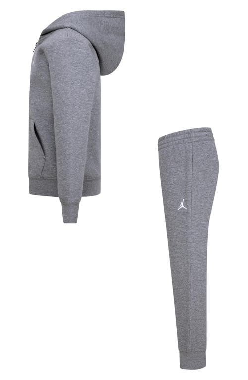 Jordan Kids' Brooklyn Fleece Full Zip Hoodie & Joggers Set In Gray