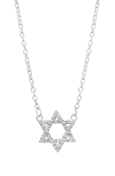 Pavé Cubic Zirconia Star of David Necklace