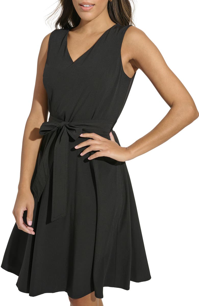 Calvin Klein Commuter V-Neck A-Line Dress, Alternate, color, 