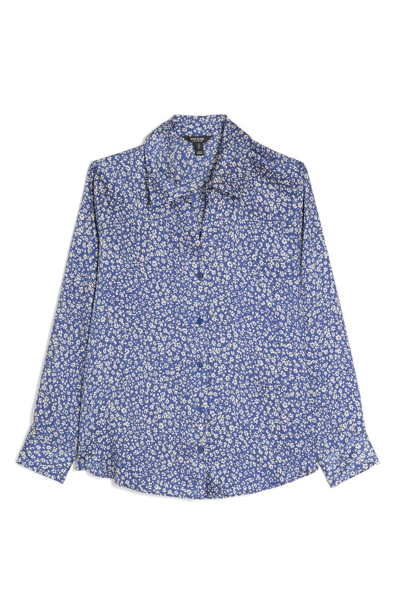 River Island Floral Satin Button-Up Shirt, Alternate, color, 