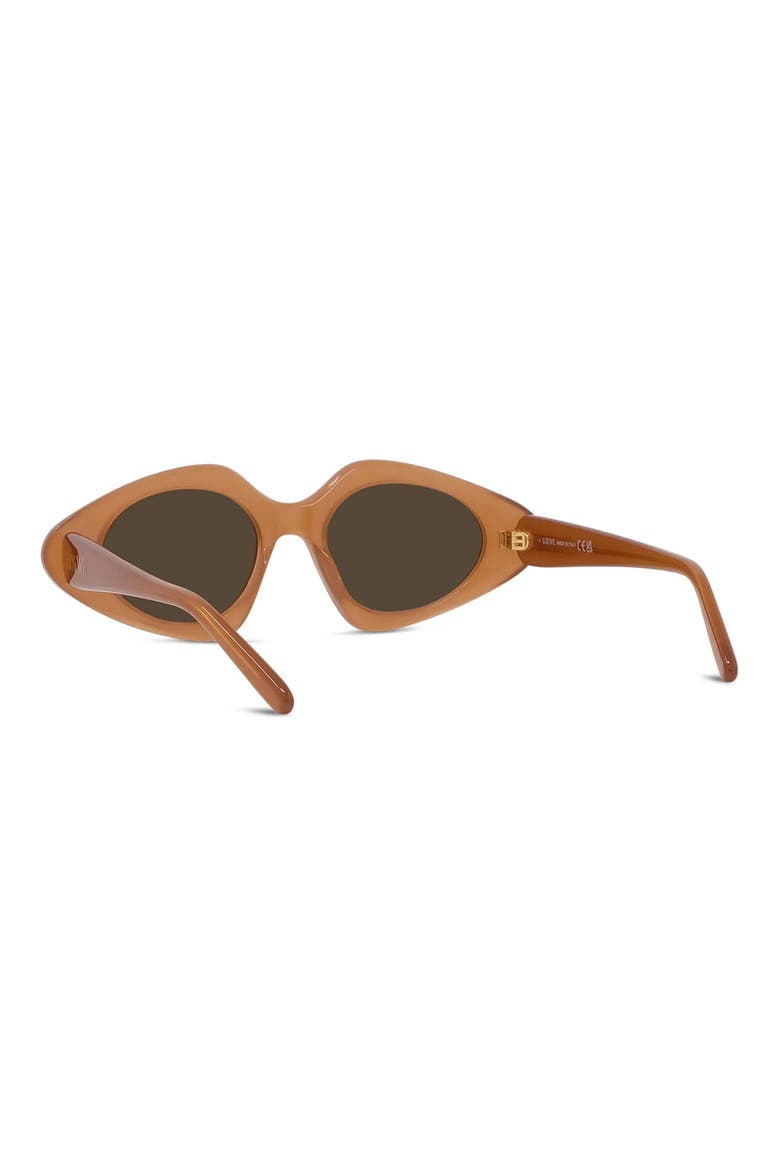 Slim 50mm Geometric Sunglasses, Alternate, color, SHINY BLACK / BROWN