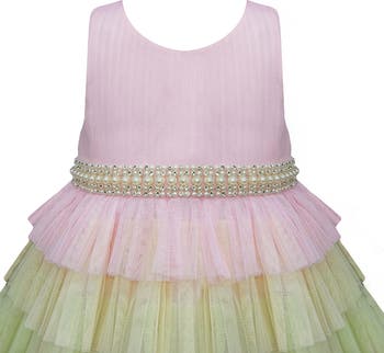 Tiered Mesh Rainbow Dress