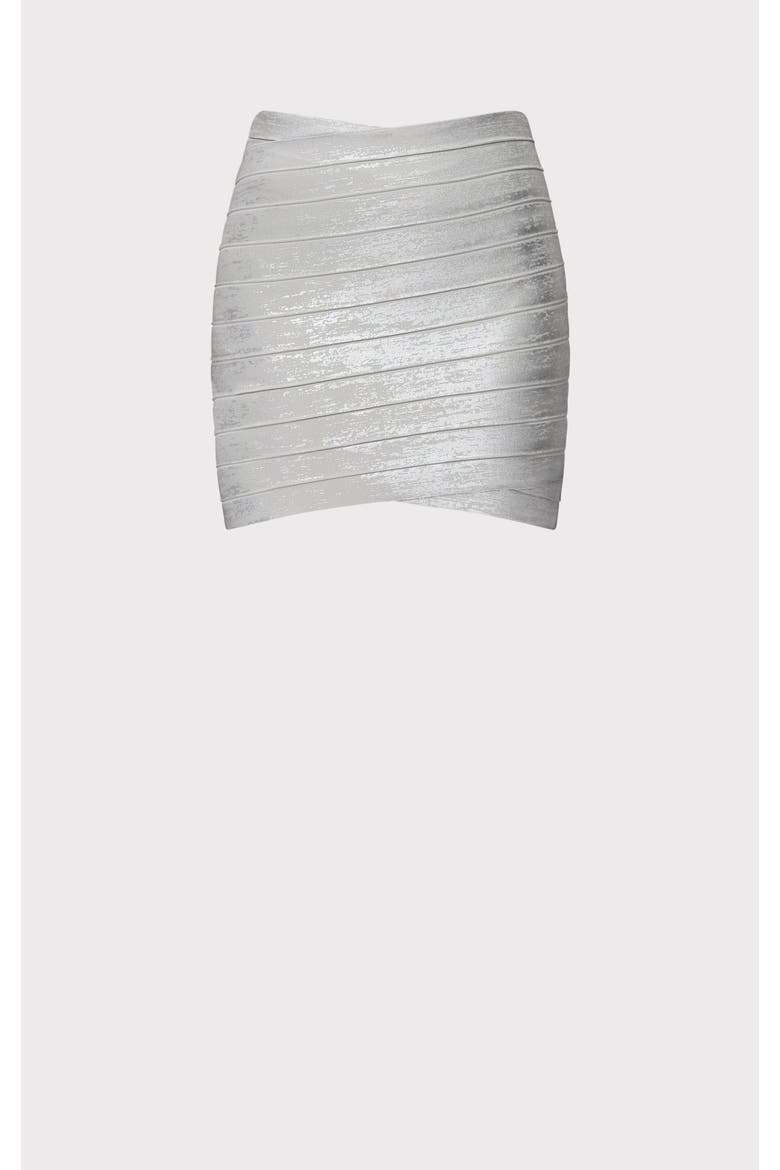 The Metallic Jenna Skirt, Alternate, color, SILVER FOIL
