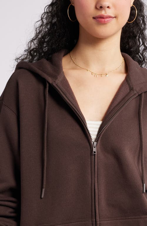 Bp. Oversize Zip Fleece Hoodie In Brown