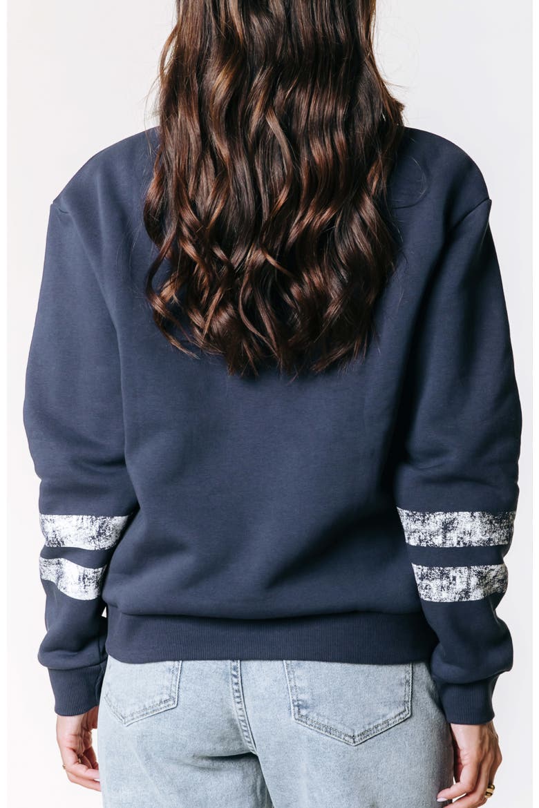 Varsity Logo Relaxed Zip Sweat, Alternate, color, Navy