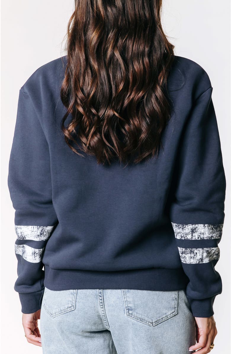 Colourful Rebel Varsity Logo Relaxed Zip Sweat, Alternate, color, Navy