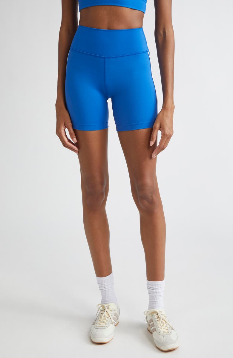 Sporty & Rich Bold Health Bike Shorts, Main, color, Paris Blue