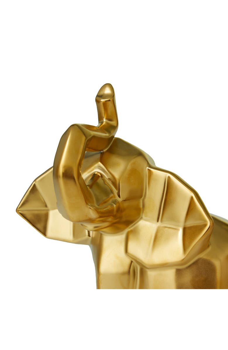 COSMO BY COSMOPOLITAN Goldtone Porcelain Glam Elephant Sculpture - Set of 3, Alternate, color, Gold