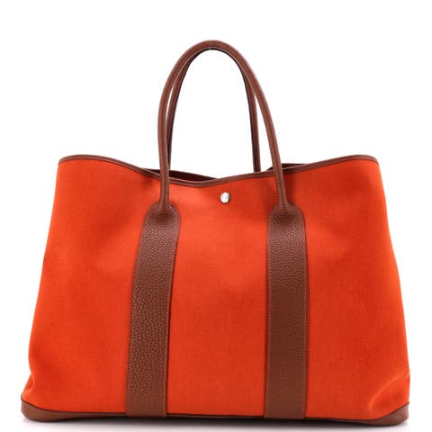 Garden Party Tote Toile and Leather 49