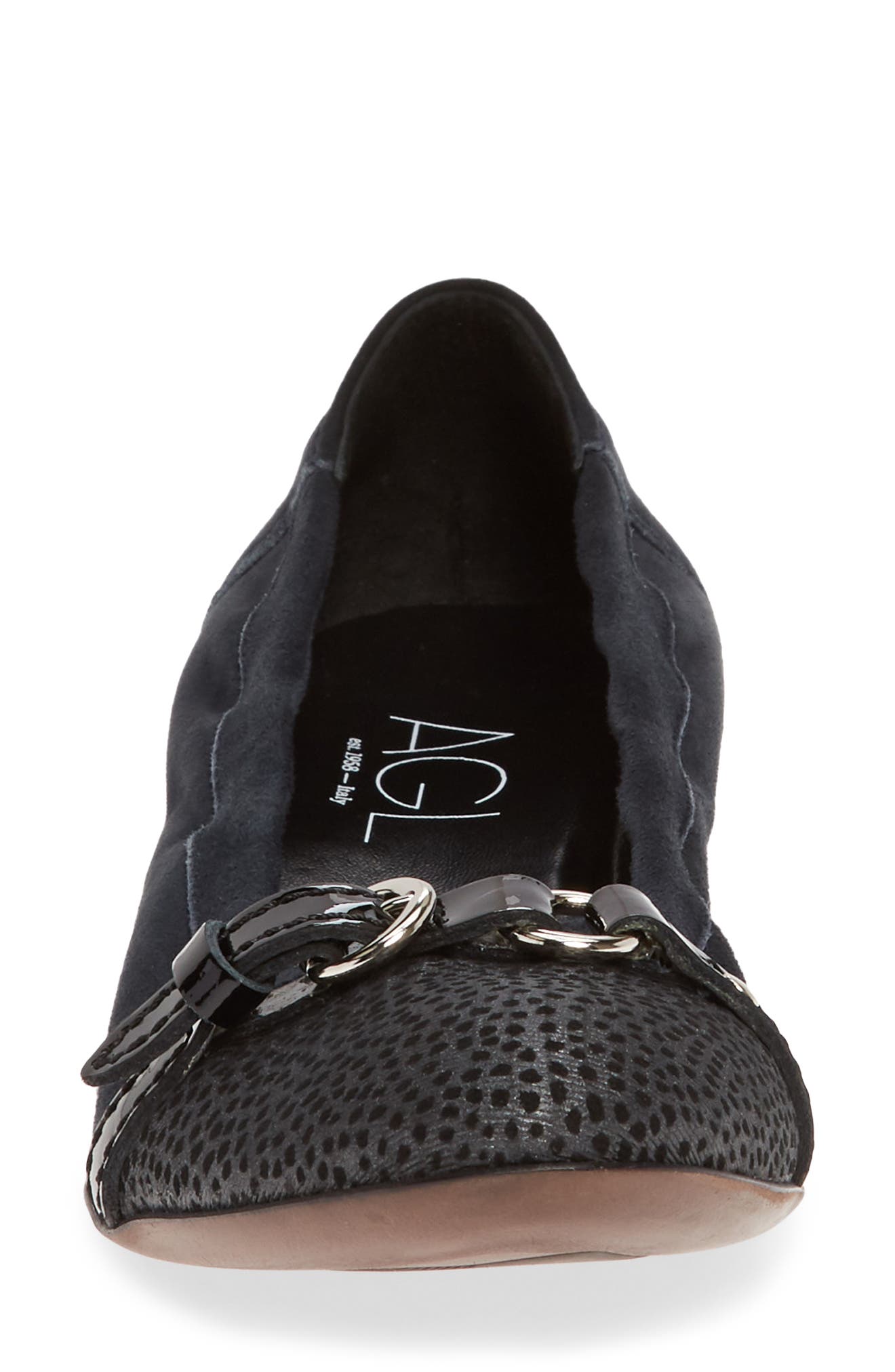 Monika Cap Toe Ballet Flat, Alternate, color, GREY SUEDE/ GREY MINI LEOPARD
