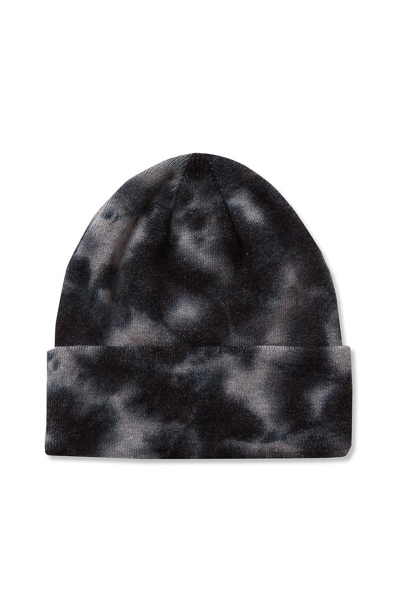 Lands' End Kids Cuffed Beanie, Main, color, Tonal Black Tie Dye