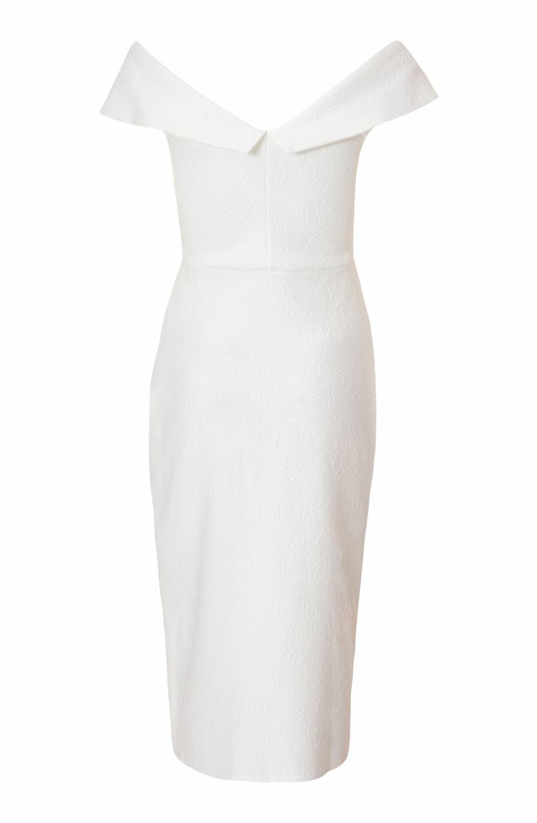 QUIZ Jacquard Bardot Wrap Dress, Alternate, color, 