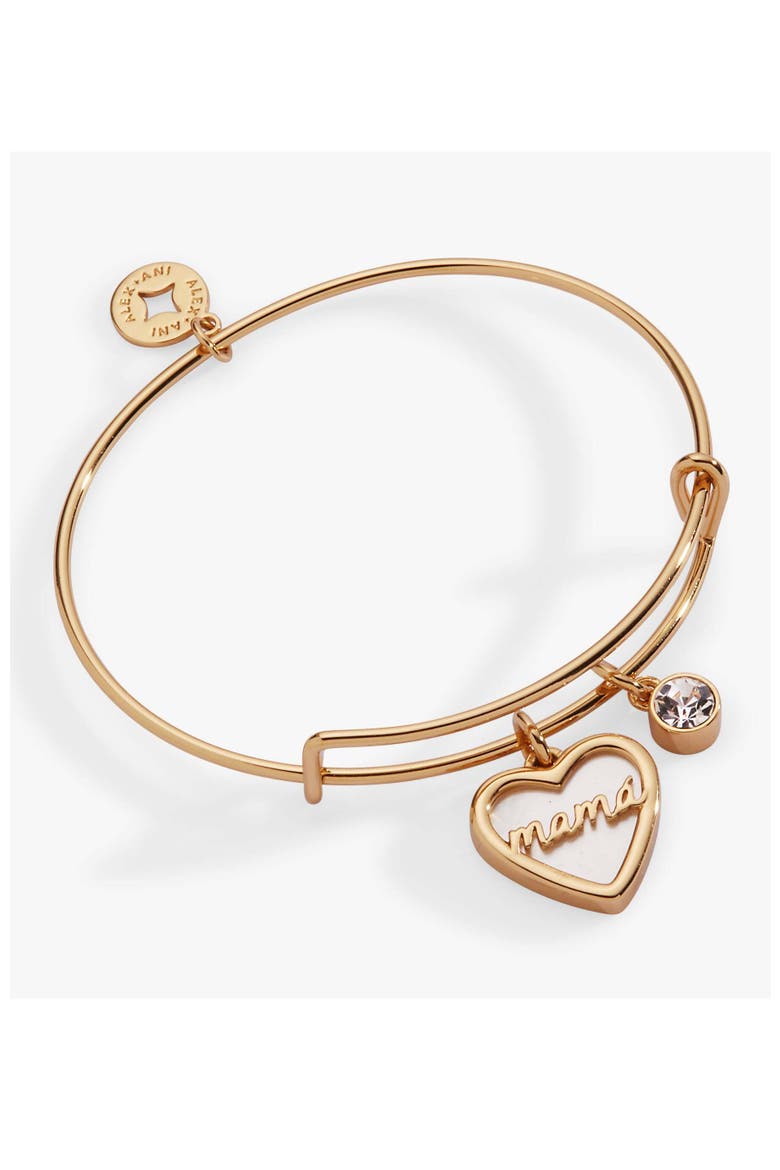 Mamá Mother of Pearl Heart Bangle Bracelet Duo, Main, color, Gold