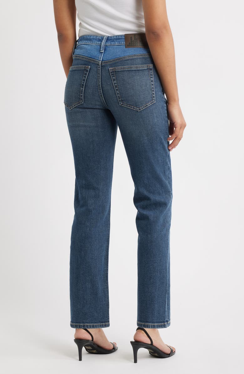 CITY BLUES Two-Tone High Waist Straight Leg Jeans, Alternate, color, Vintage Whisker