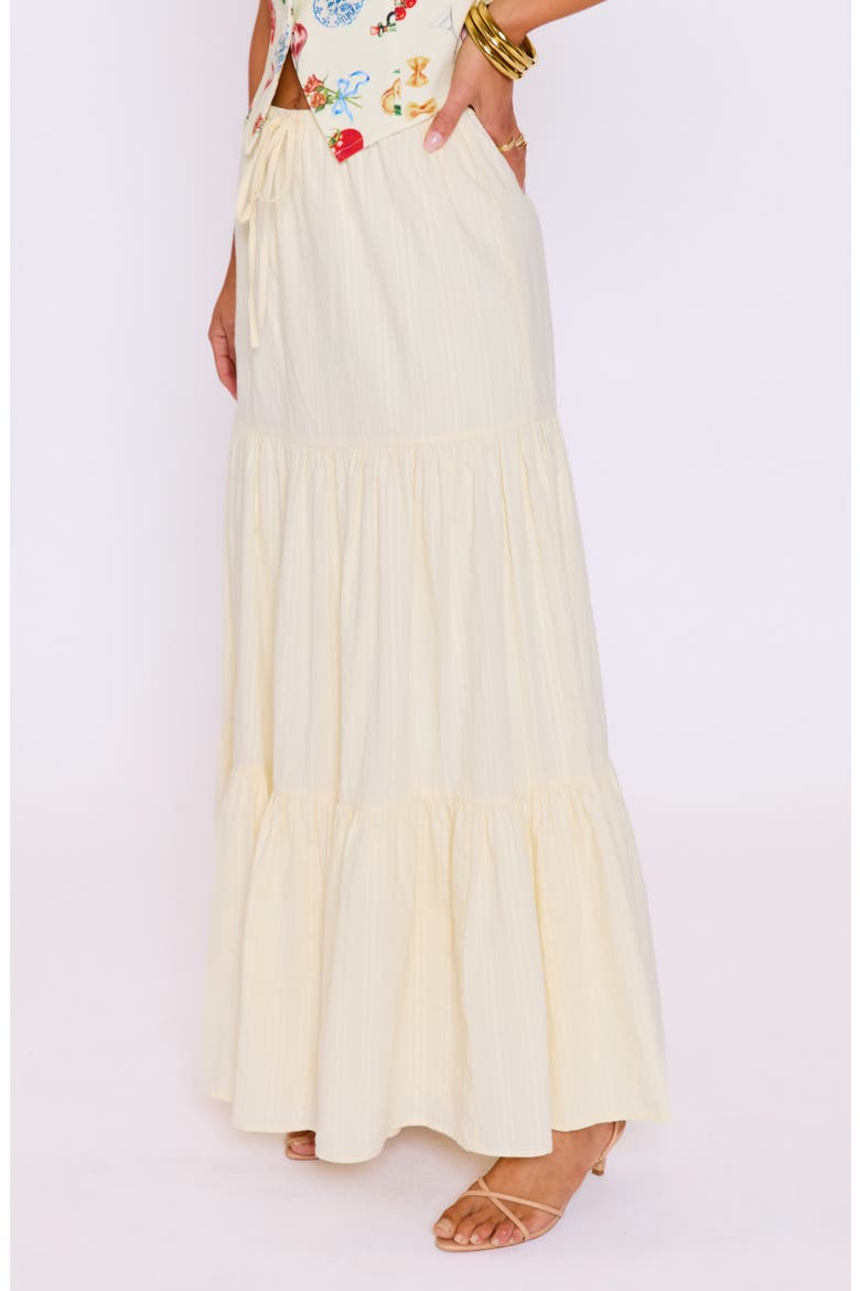 Lily Tiered Maxi Skirt, Alternate, color, BUTTER