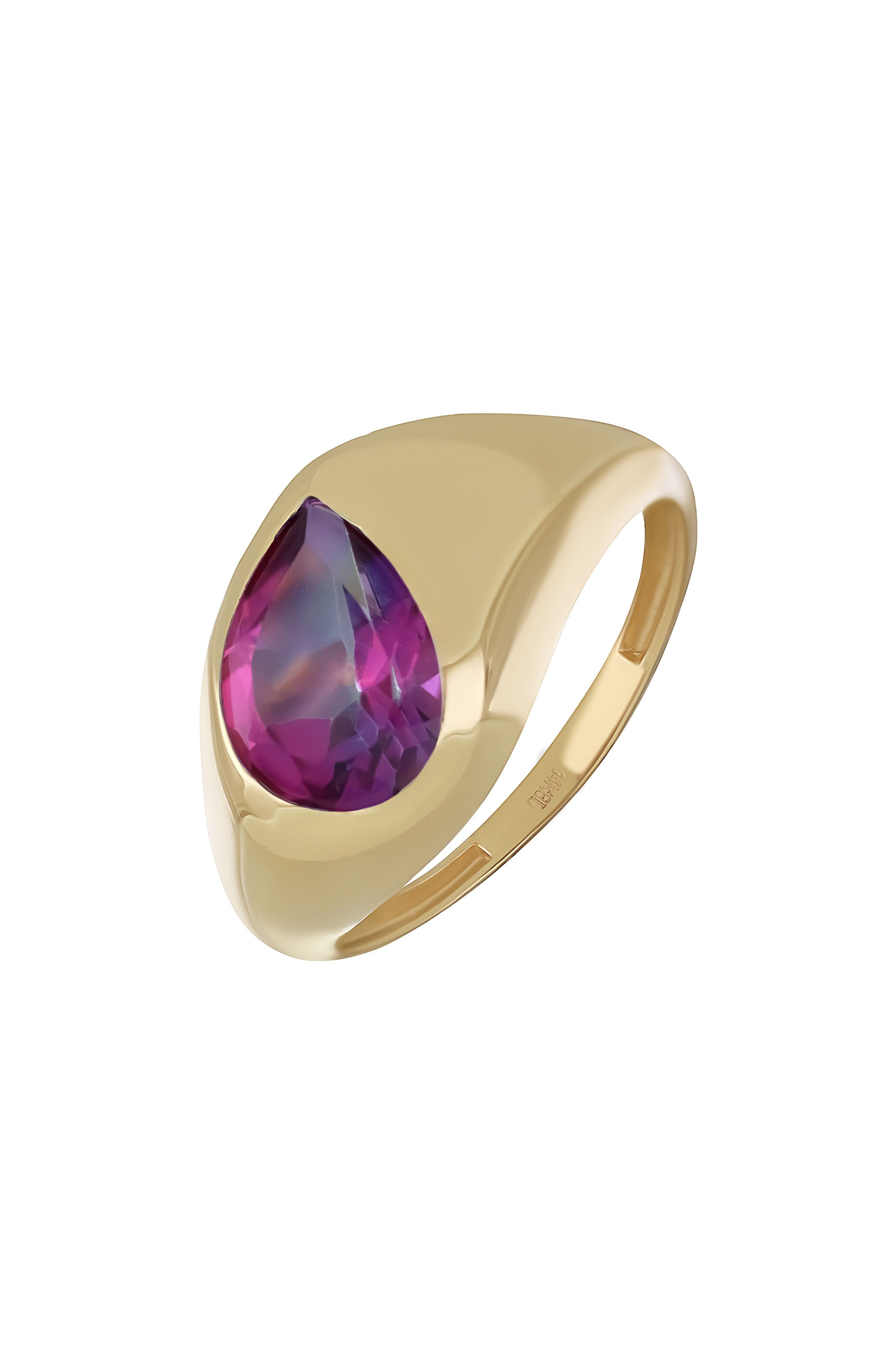 14K YELLOW GOLD / PINK TOPAZ