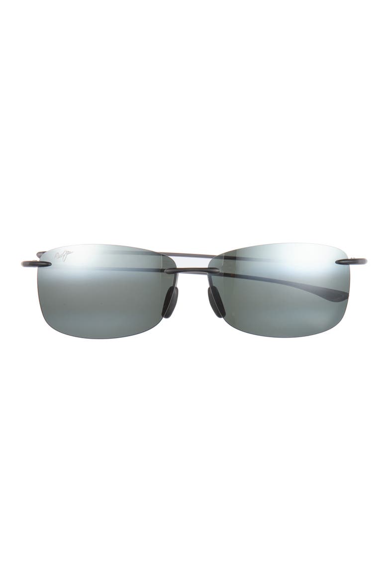 Akau 62mm Polarized Rectangular Sunglasses, Main, color, GREY GREY GREY