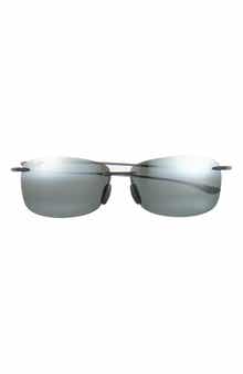 Akau 62mm Polarized Rectangular Sunglasses