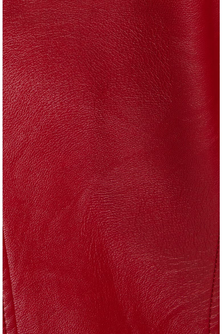 Faux Leather Moto Jacket, Alternate, color, DEEP RED