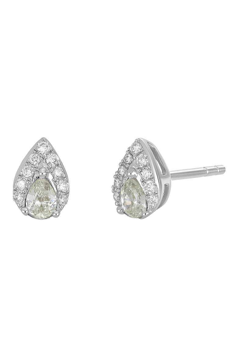 Diamond Cluster Stud Earrings - 0.25ct., Main, color, 14K WHITE GOLD