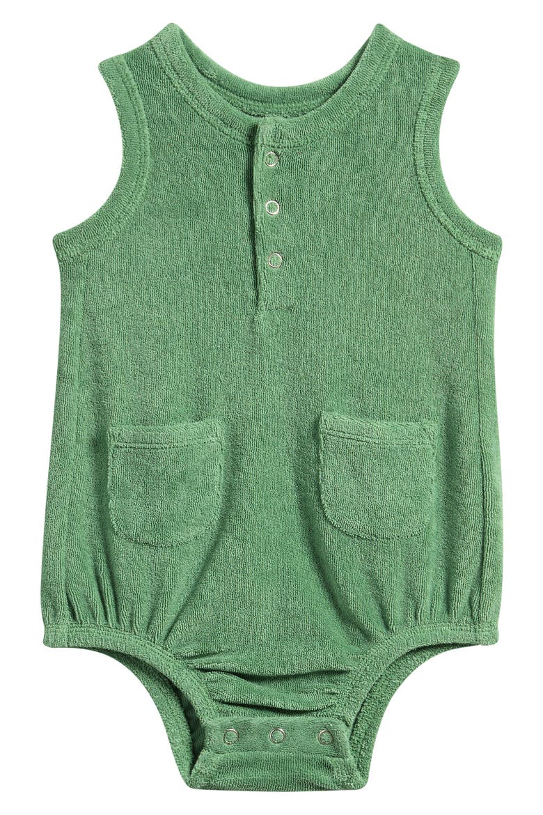 Classic Terry Bubble Romper, Main, color, GRASS
