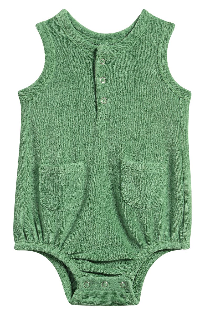 Pehr Classic Terry Bubble Romper, Main, color, Grass