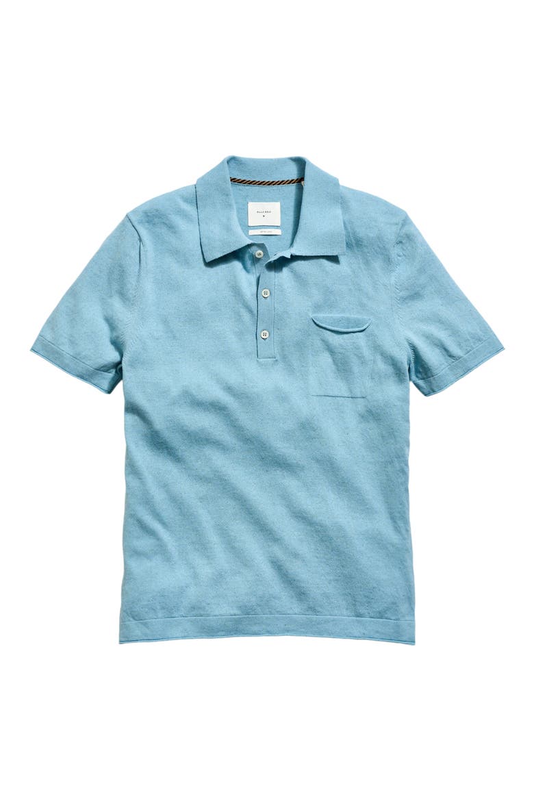 Cotton & Linen Blend Polo, Alternate, color, SKY BLUE