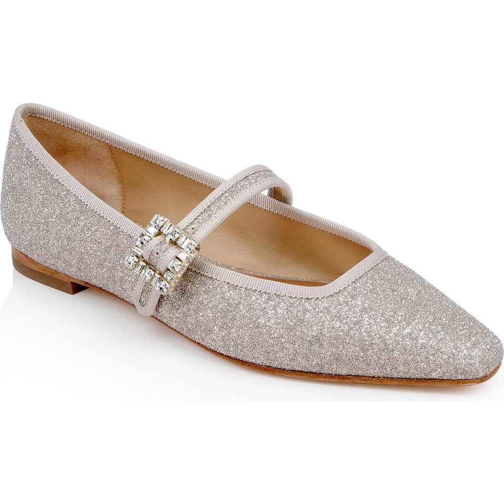 Badgley Mischka Collection Brystol Mary Jane Flat In Champagne Fabric