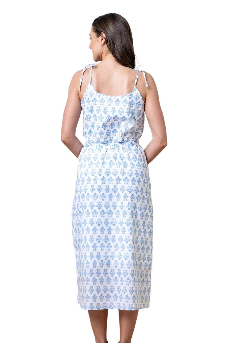 Women's Organic Button Front Sundress, Alternate, color, Riviera Woodblock Floral