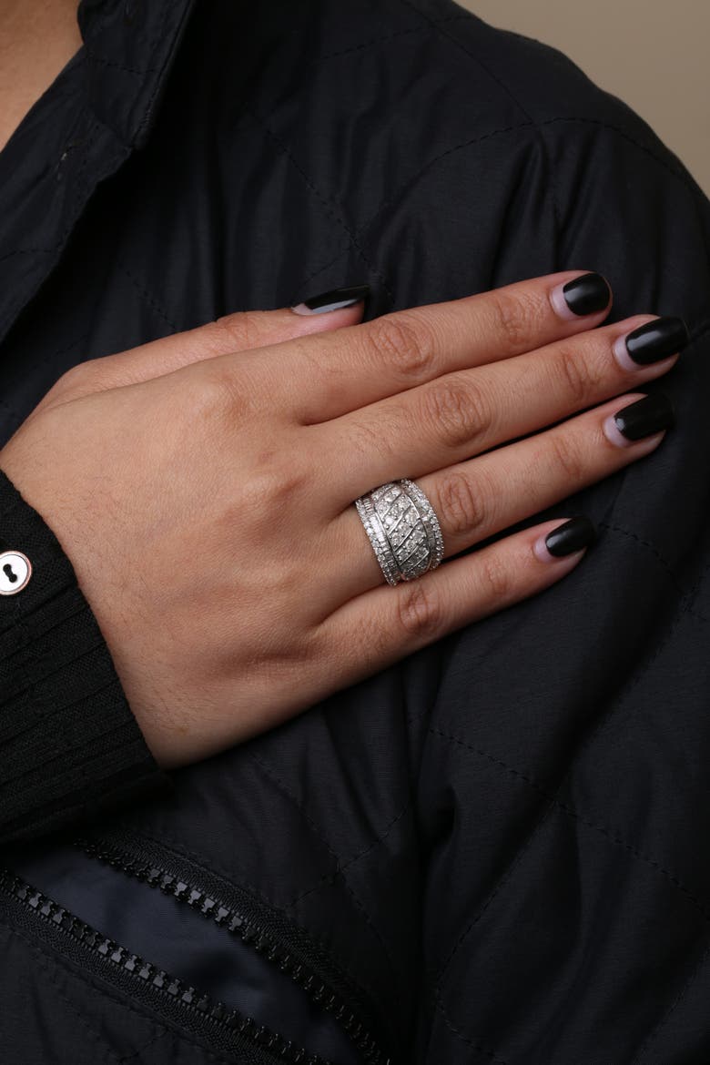 Silver 2.00 Cttw Diamond Fashion Multi Row Cocktail Ring, Alternate, color, Silver