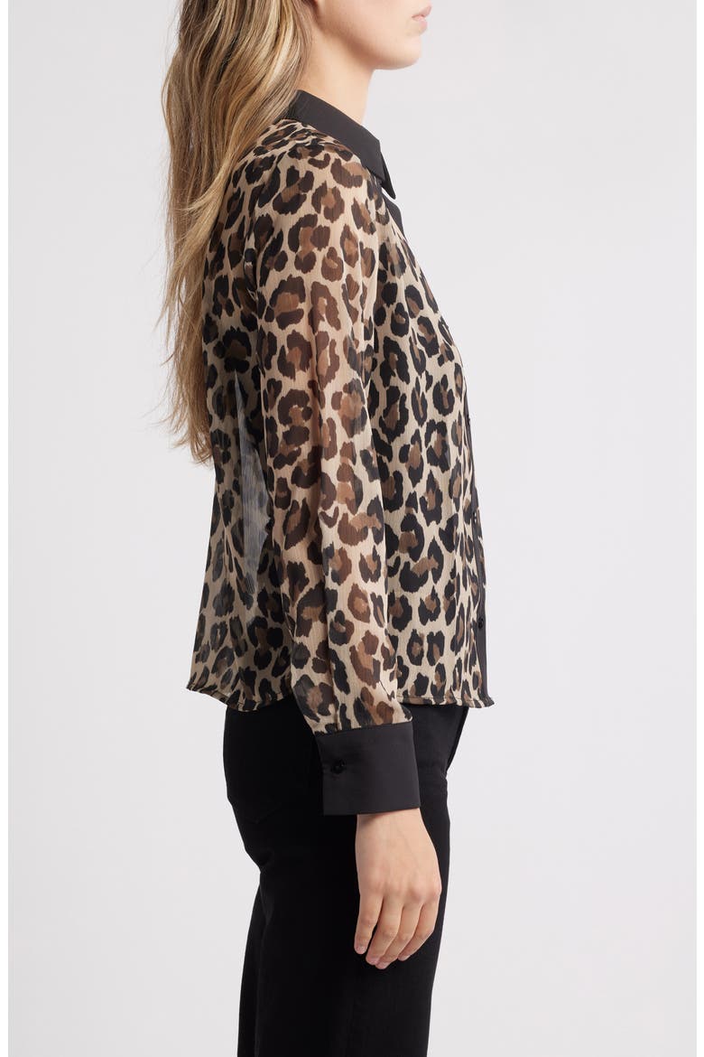 Leo Leopard Spot Button-Up Shirt, Alternate, color, LEOPARD