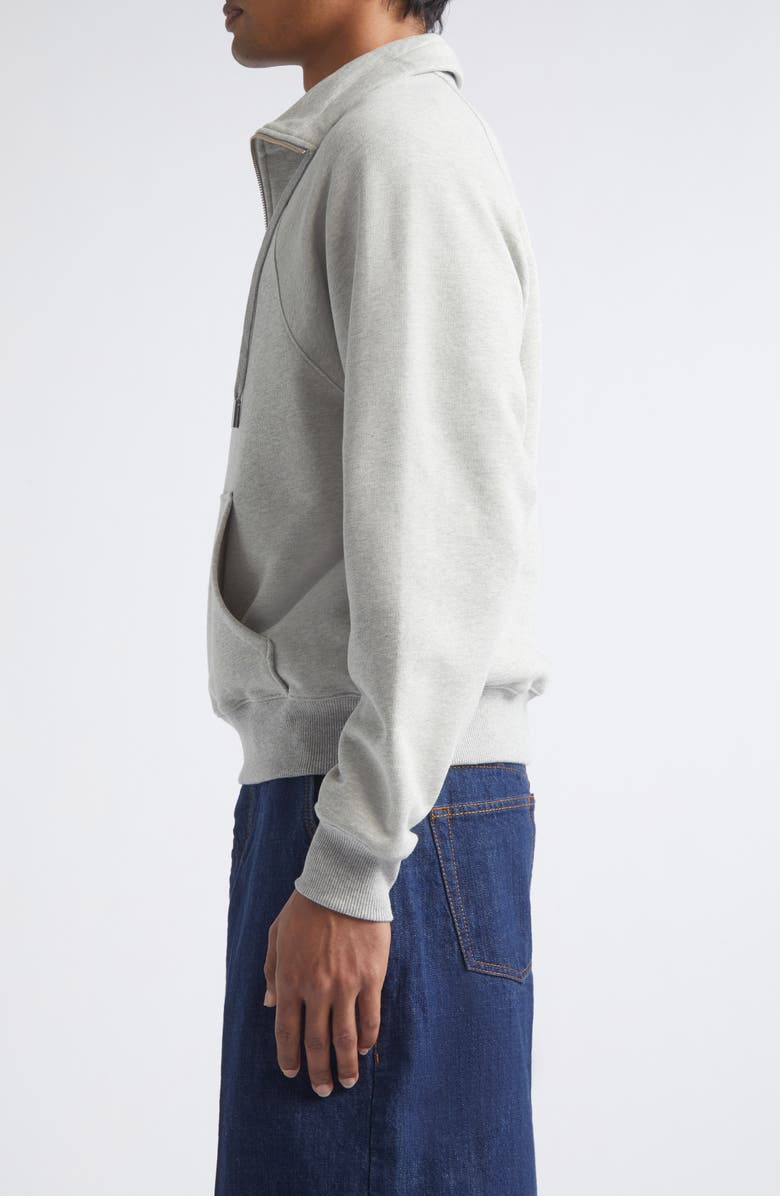 AMI PARIS Ami de Coeur Embroidered Quarter Zip Pullover, Alternate, color,
