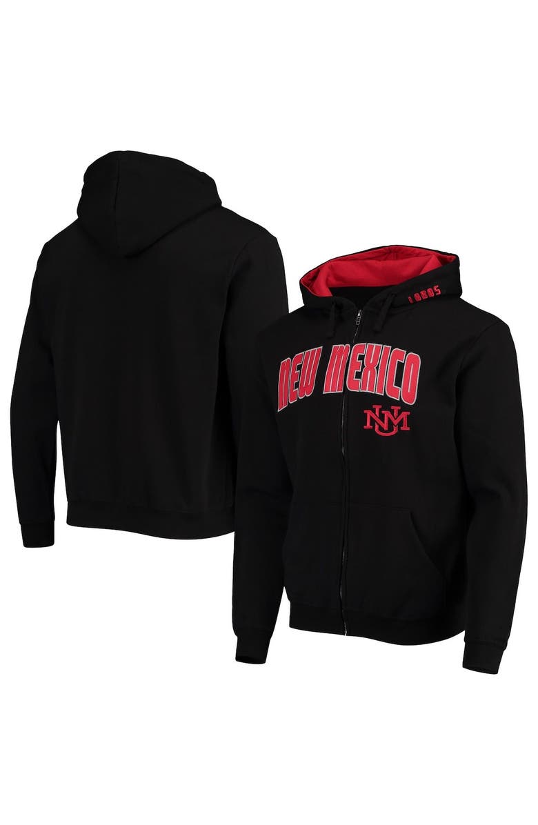 COLOSSEUM Men's Colosseum Black New Mexico Lobos Arch & Logo 3.0 Full-Zip Hoodie, Main, color, Black