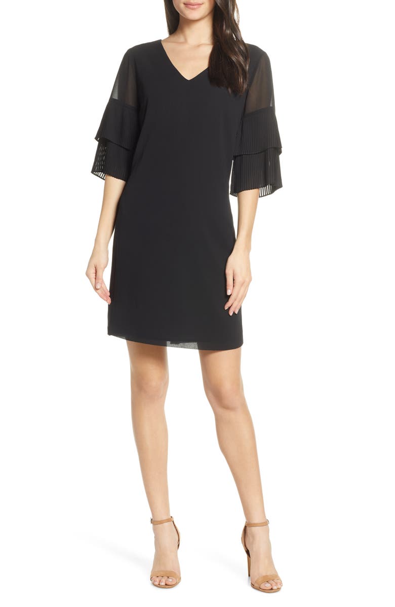 Sam Edelman Pleat Sleeve Shift Dress, Main, color, 