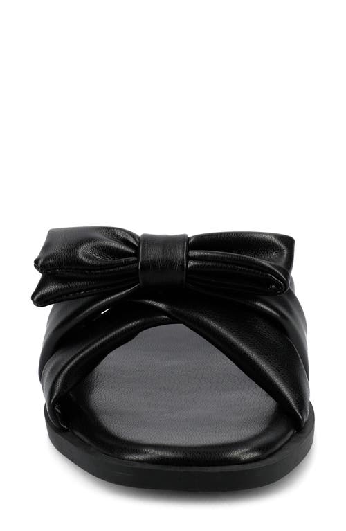 Journee Collection Prylin Bow Slide Sandal In Black