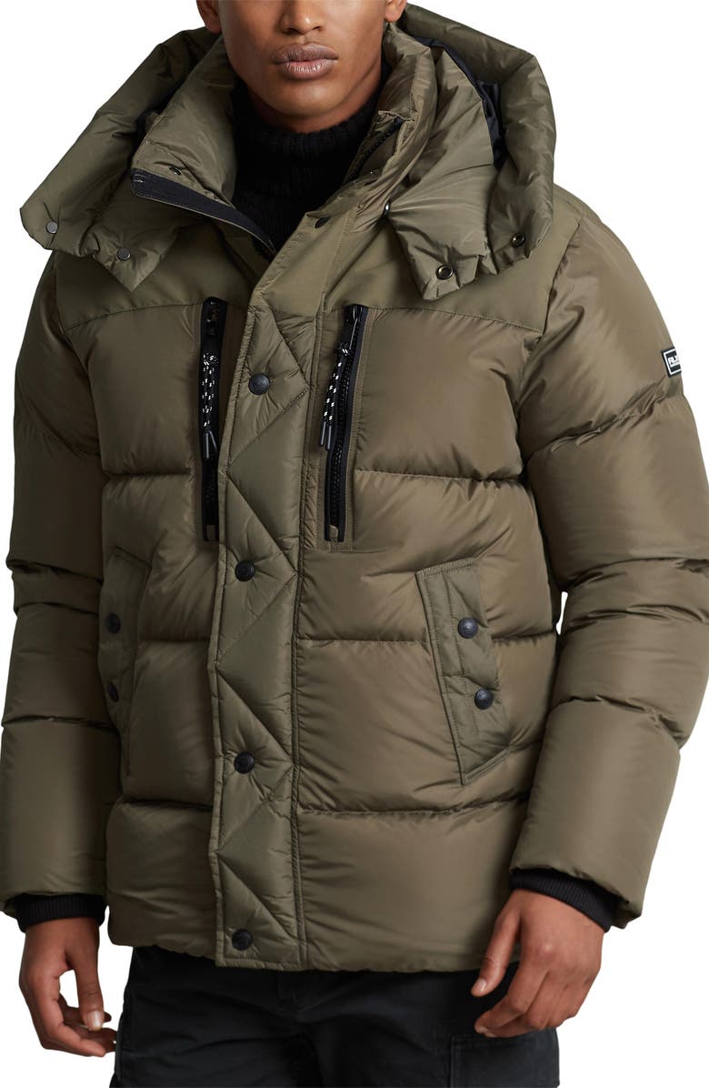 Polo Ralph Lauren Water Repellent 750 Fill Power Down Jacket, Main, color, Fall Sage