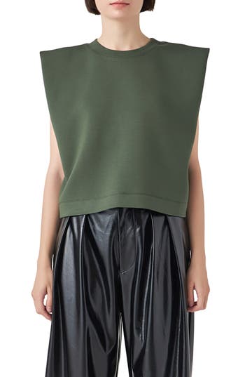 Grey Lab Soft Basic Top In Olive