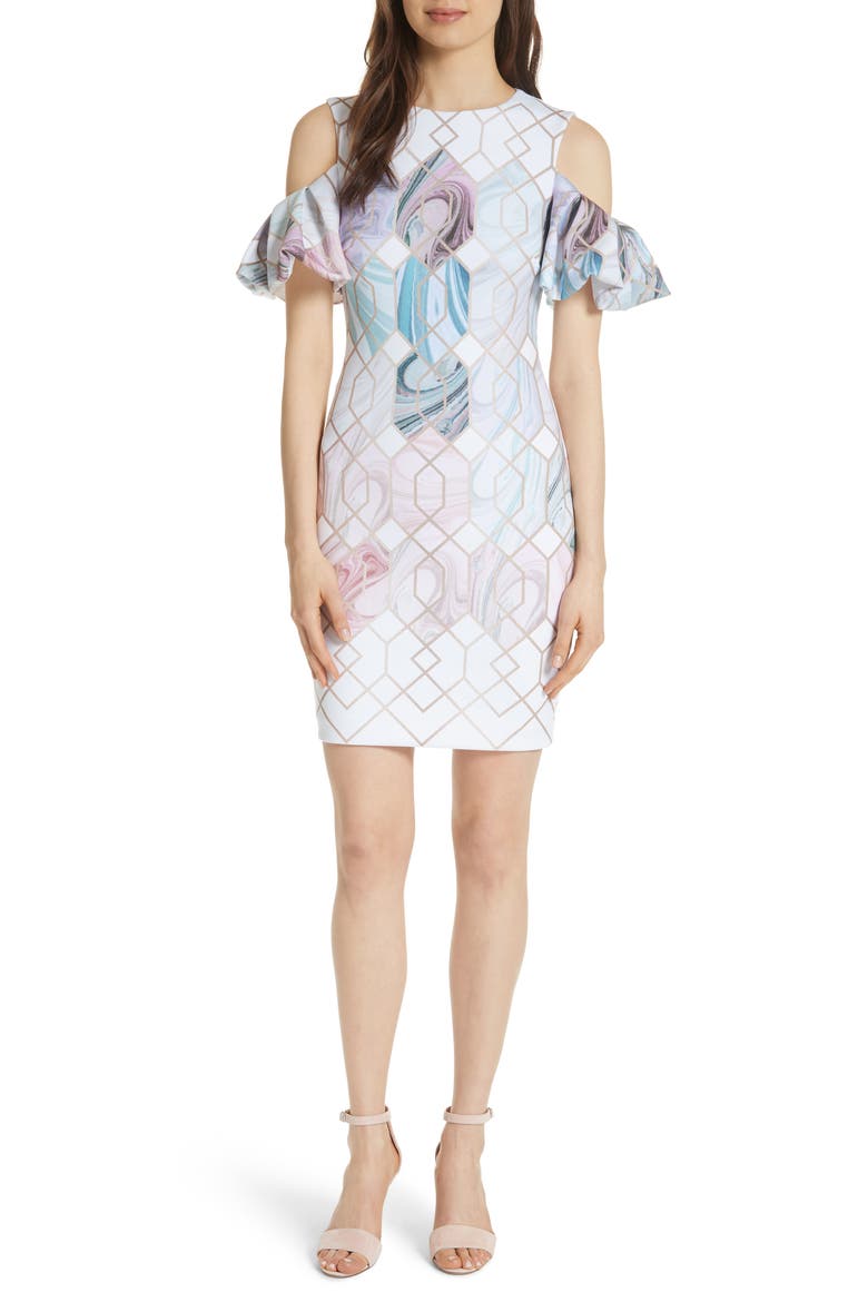 Krimba Sea of Clouds Sheath Dress, Main, color, WHITE