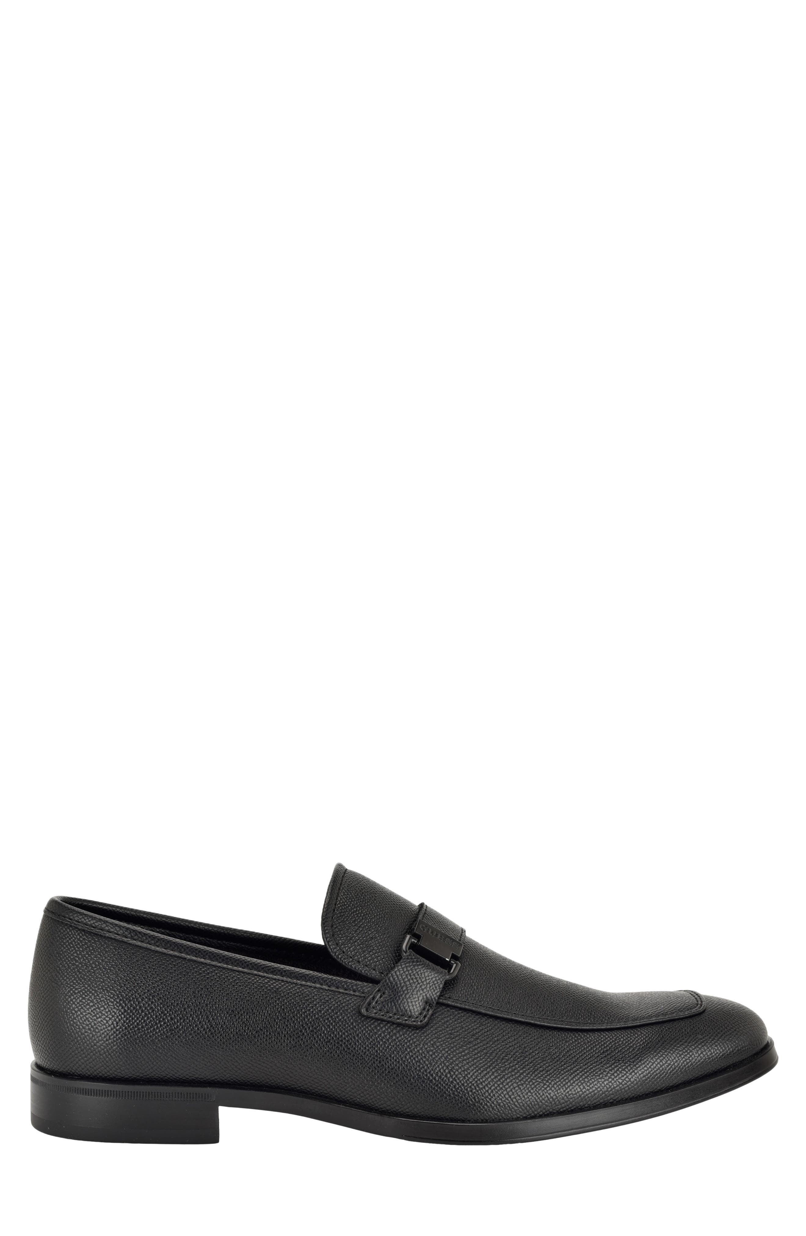 Honten Faux Leather Loafer, Alternate, color, BLACK