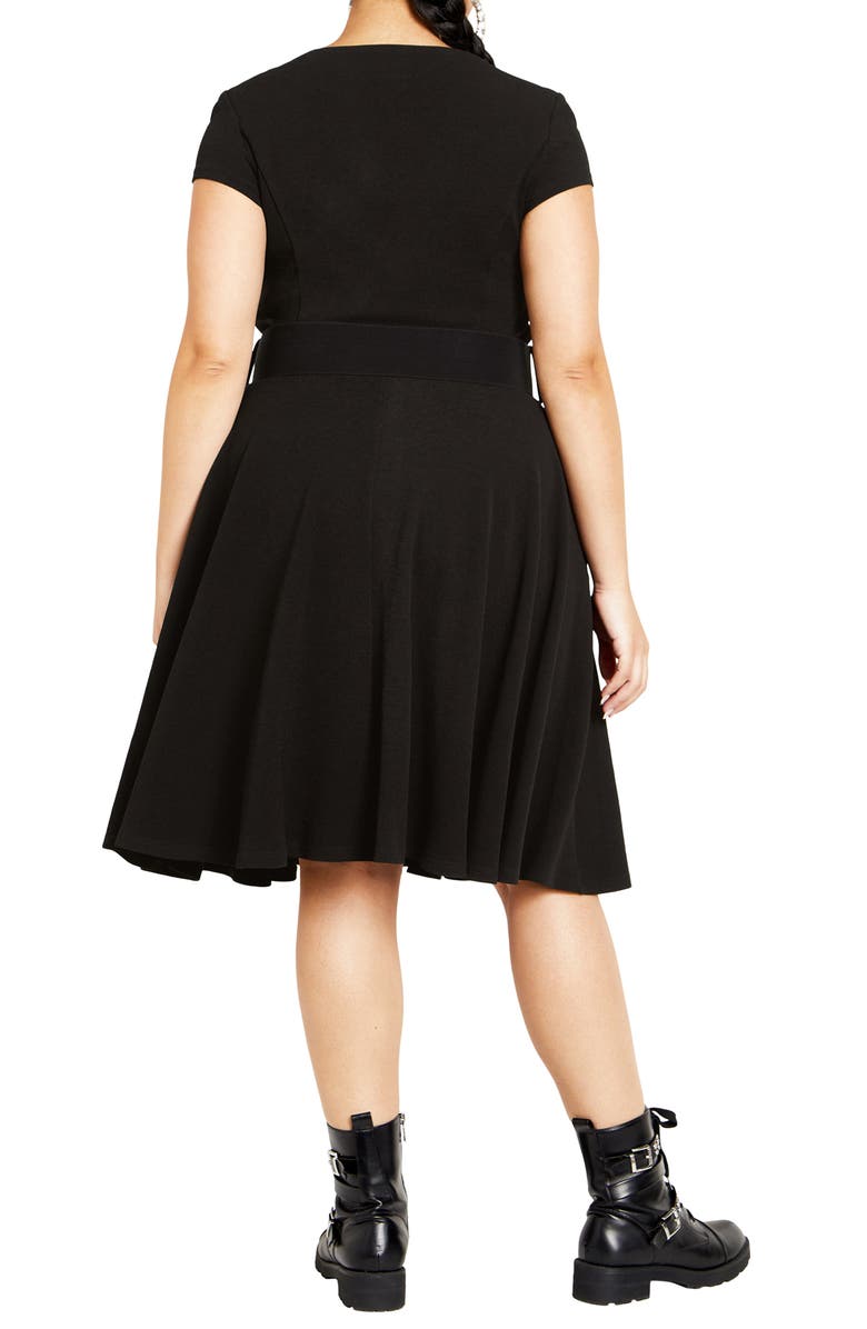 City Chic Imani Belted Fit & Flare Midi Dress, Alternate, color,