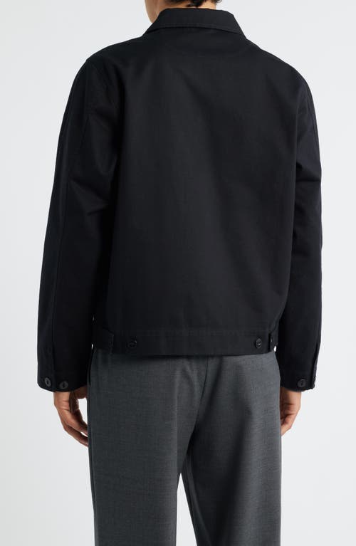 Merz B Schwanen Organic Cotton Twill Work Jacket In Black