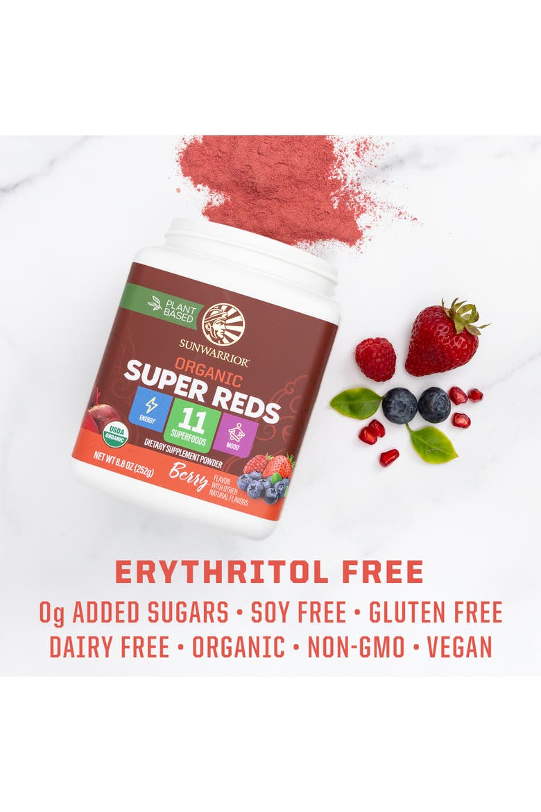 Organic Super Reds Powder, Berry, 252g Tub, Alternate, color, No Color