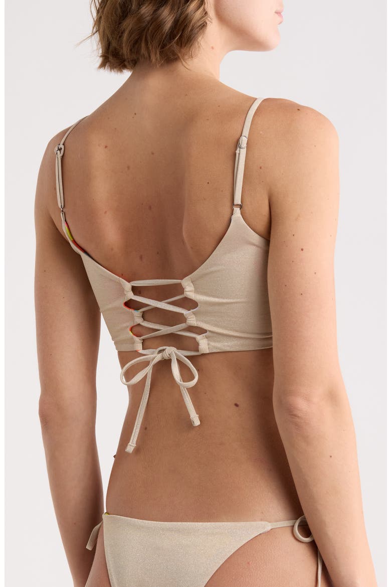 Ceci Shimmer Scoop Neck Bikini Top, Alternate, color, WHITE